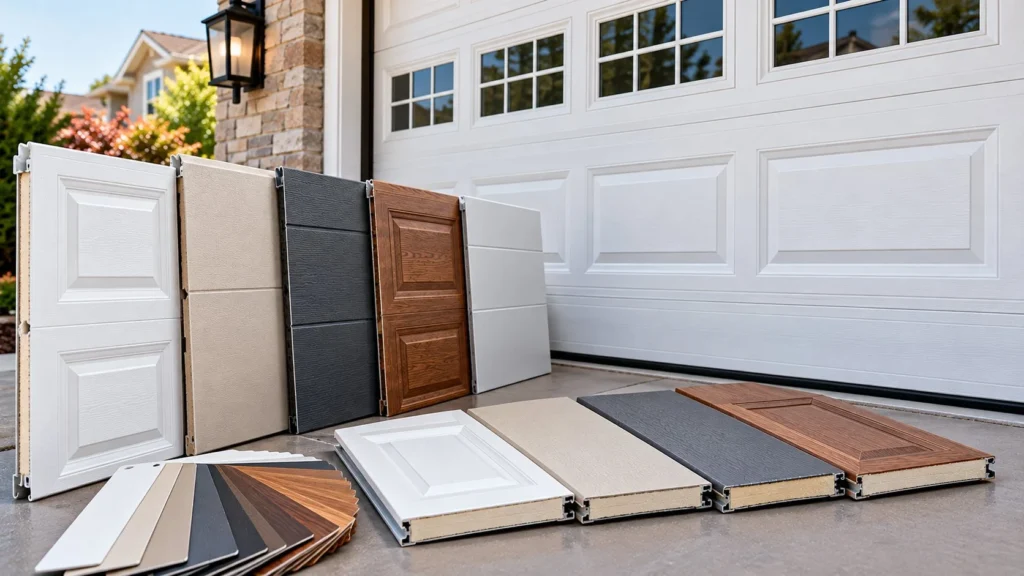 Garage door panel materials and styles in Sugar Land