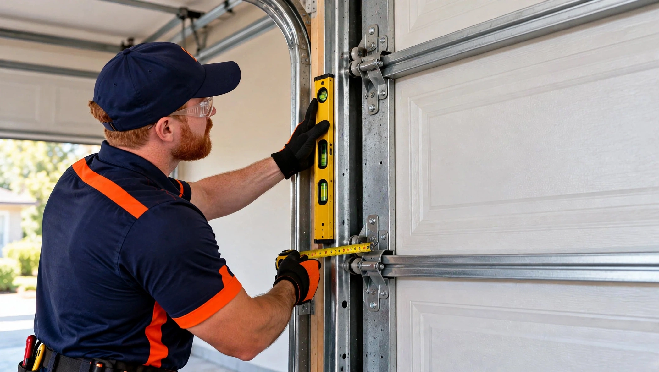 Garage door track measurement in Sugar Land