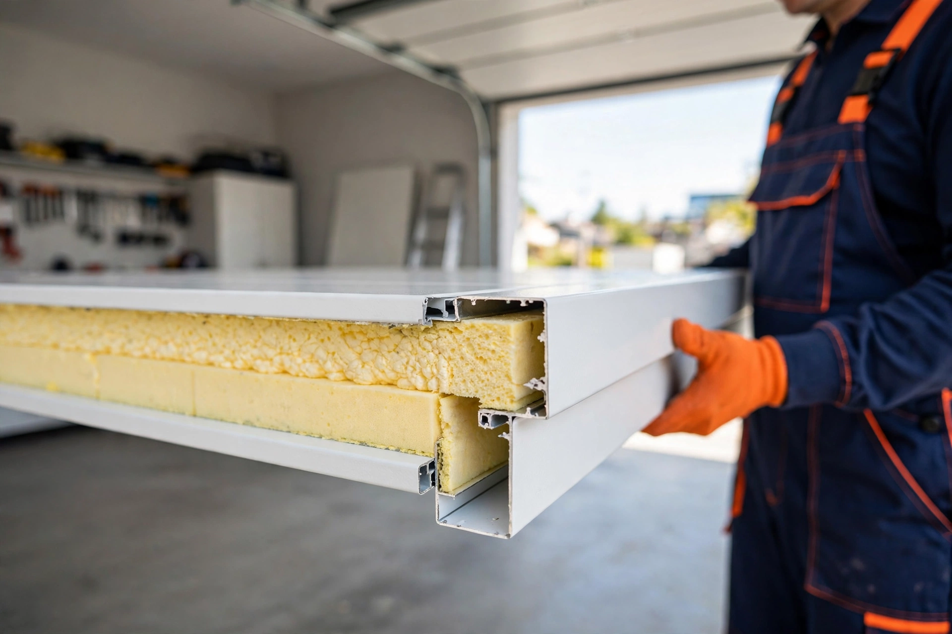 Insulated garage door cross-section in Sugar Land