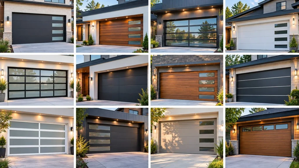 Modern garage door styles in Sugar Land